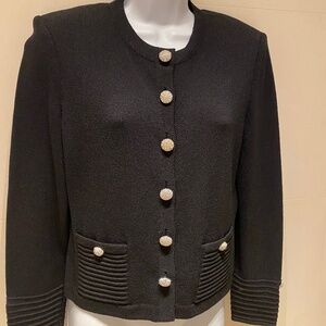 St. John Black Ornate Jacket Size 2